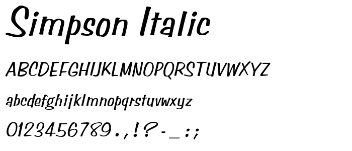 Simpson Italic font